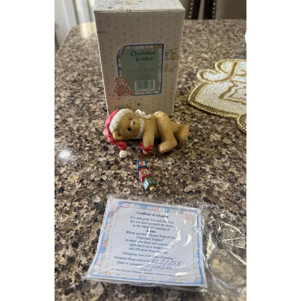 Cherished Teddies‎ 176133 JOLENE Dropping You Holiday Greetings Shelf Bear W/COA